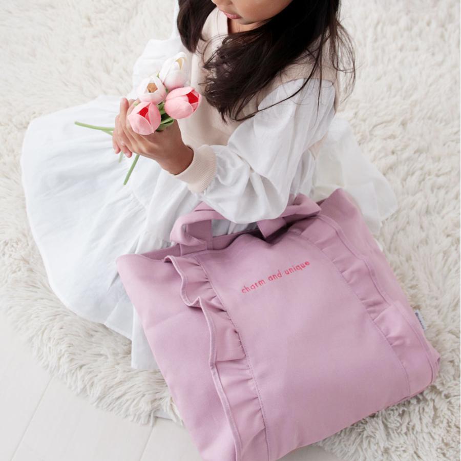 レッスンバッグ -フリルトート ＼名入れ刺繍可能／ 入園 入学トート