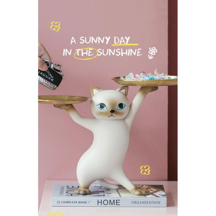 テーブル 置物 猫 サイドテーブル 高さ23cm ミニテーブル ネコちゃん