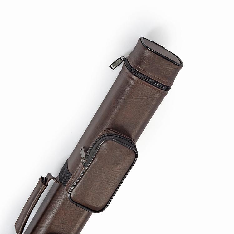 ビリヤードキューケース 黒ブラック/茶/クロコダイル調 【2バット×2