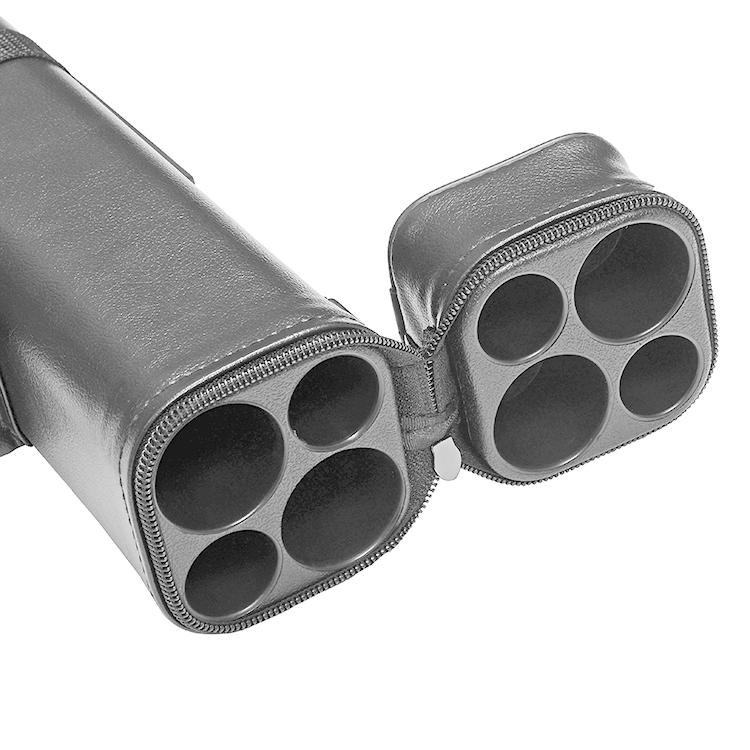 ビリヤードキューケース 黒ブラック/茶/クロコダイル調 【2バット×2