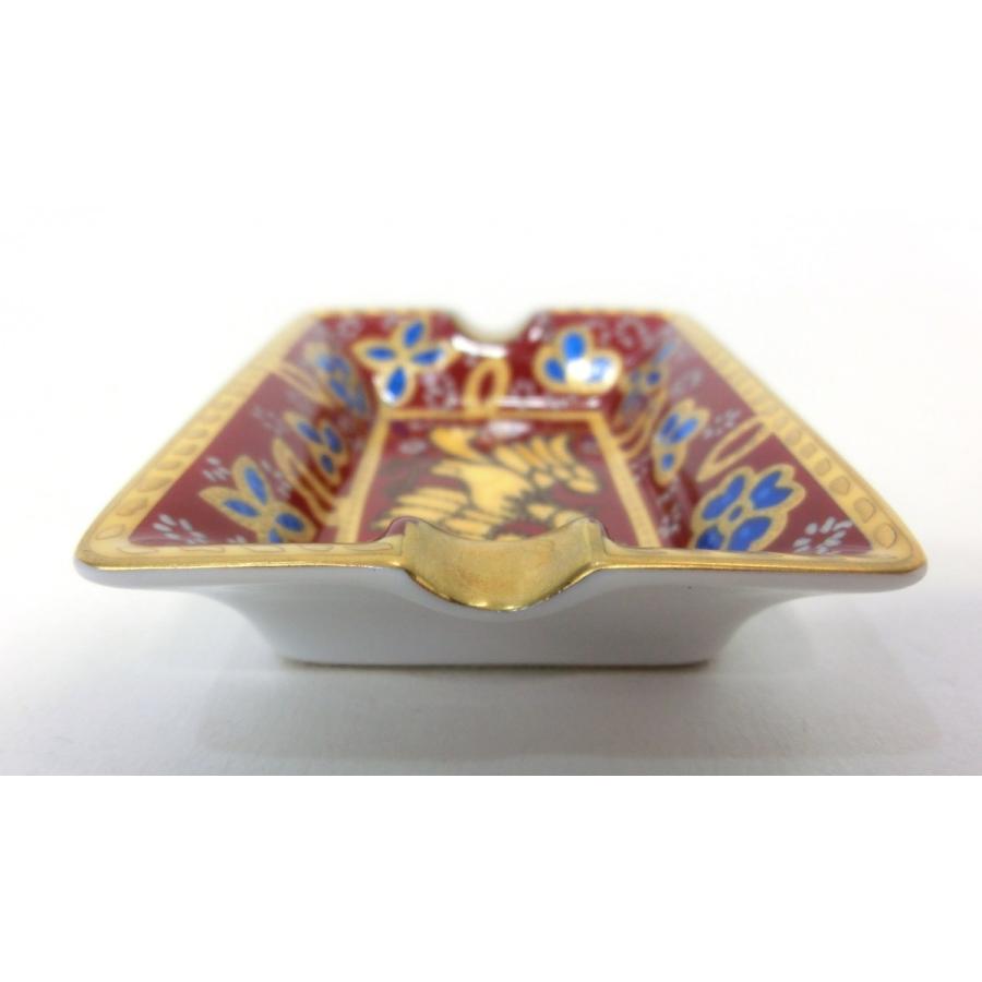 HERMES（エルメス） 灰皿 アッシュトレイ 小 赤系 鳥 ゴールド 花