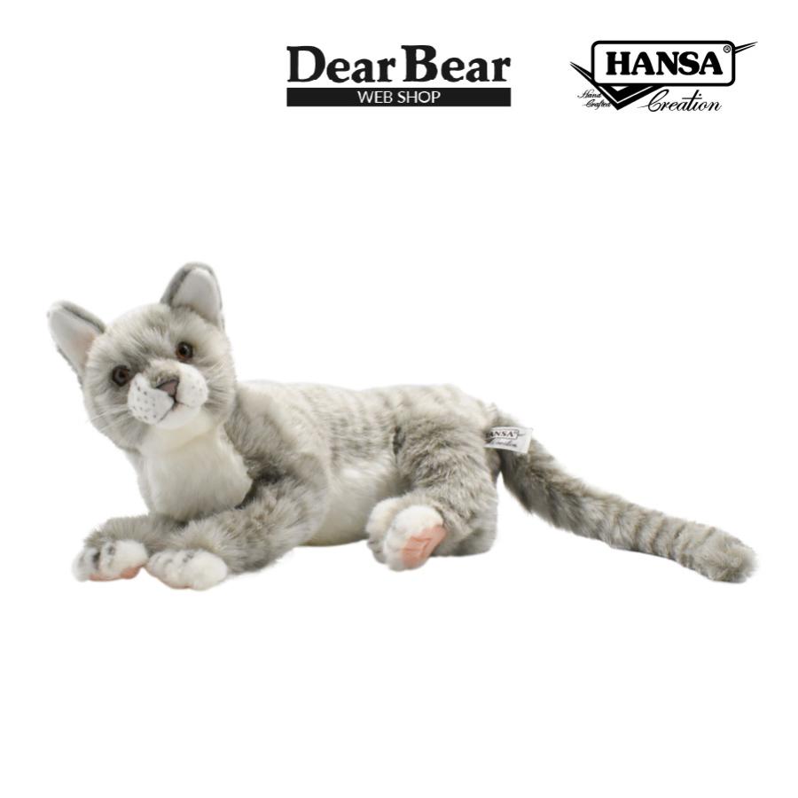 HANSA BH7198 ネコ グレー ねこ 猫 ぬいぐるみ リアル : Dear Bear WEB