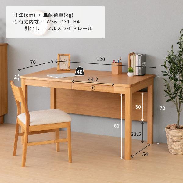一生紀（ISSEIKI） デスク 学習机 シンプル おしゃれ 幅120 アドット