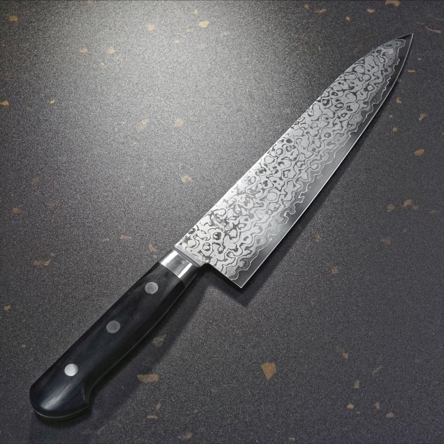 包丁 牛刀 210mm 牛刀包丁 34層ダマスカス V金10号 ステンレス 一心