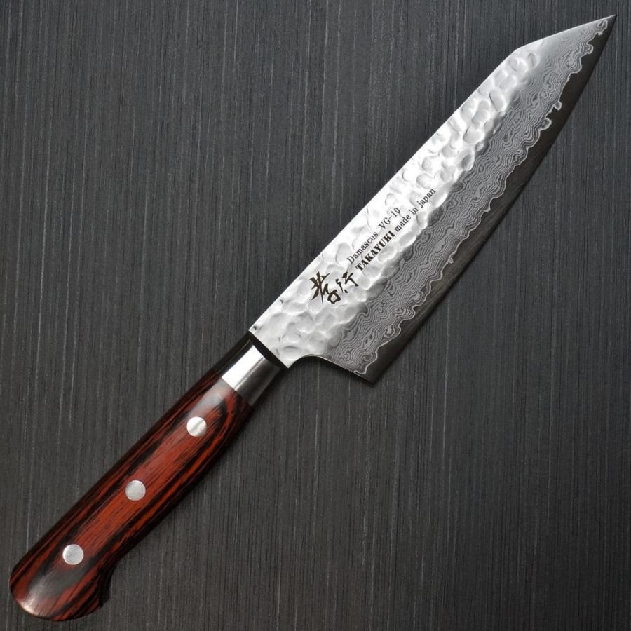 堺孝行 包丁 剣型三徳 160mm 33層ダマスカス V金10号 ステンレス 槌目