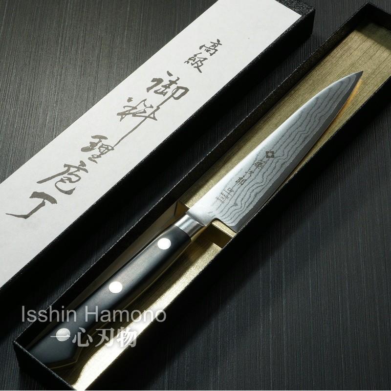 藤次郎 包丁 ペティナイフ 120mm V金10号 CLASSICダマスカス 37層