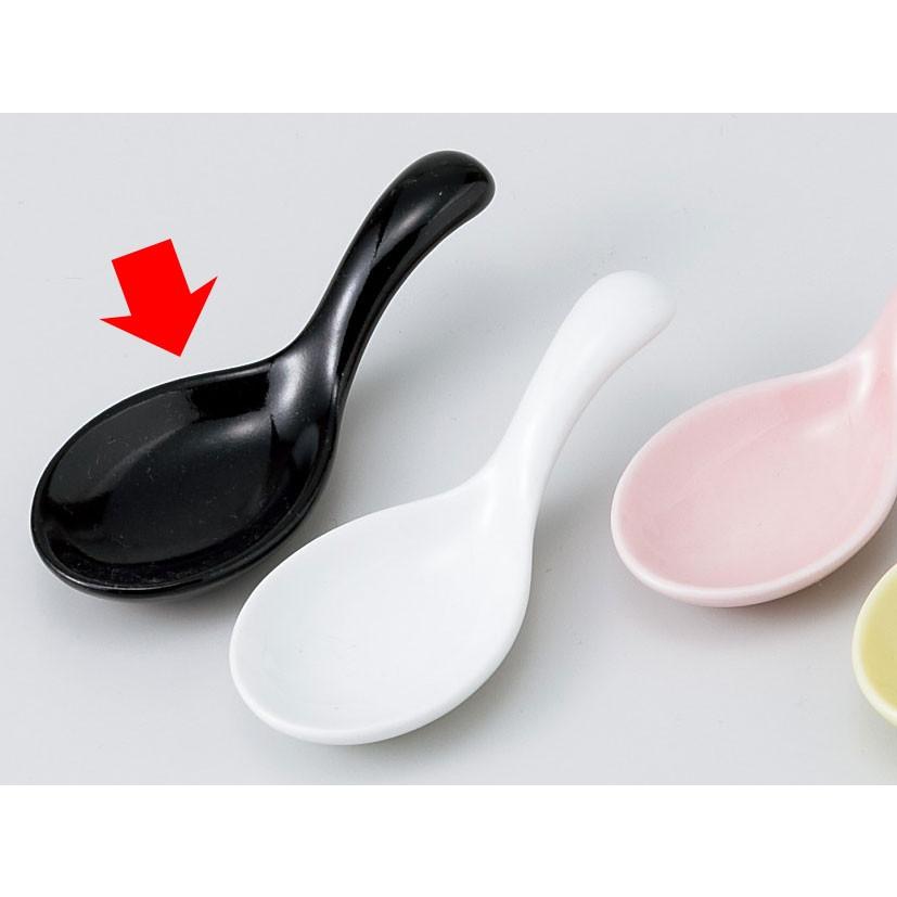 レンゲ れんげ 蓮華 杓子 スプーン カトラリー/ ひと口レンゲ皿（黒