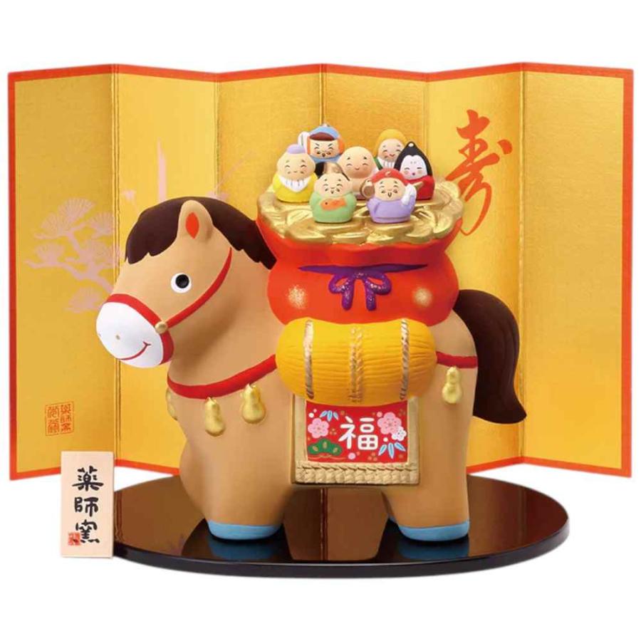 干支 午 置物 馬 うま 2026年/ 錦彩招福午(七福神) /粗品 販促 景品