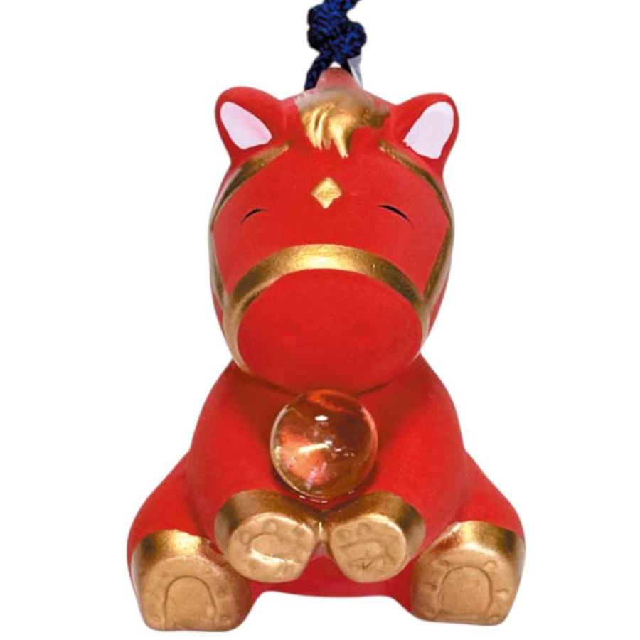 干支 午 置物 馬 うま 2026年/ 招き馬土鈴（赤） /粗品 販促 景品 縁起