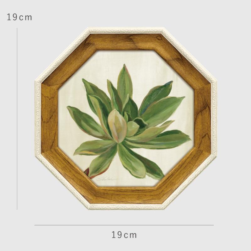 風水 開運 絵画 アートパネル 八角 観葉植物 グリーン 多肉植物