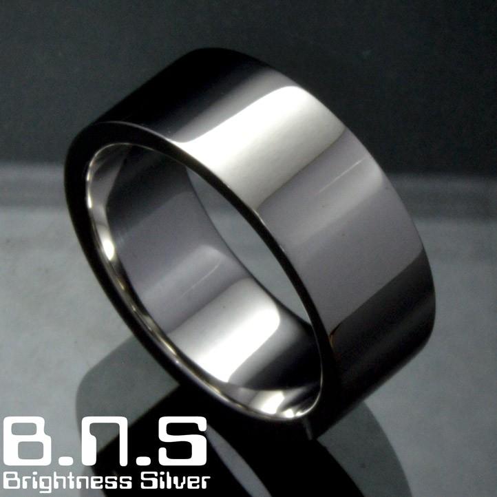 8mm 平打ちシルバーリング シルバー925 : ブライトネスシルバー - 通販