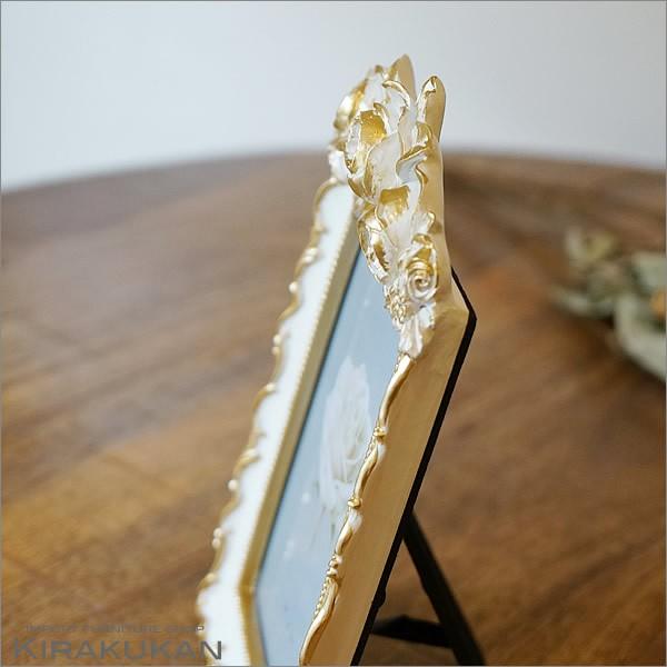 フォトフレーム 写真立て 薔薇のフォトフレーム ローズ ホワイト