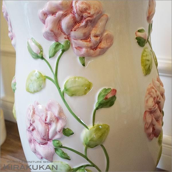 傘立て アンブレラスタンド 陶器 ポルトガル製傘立て ピンク ローズ