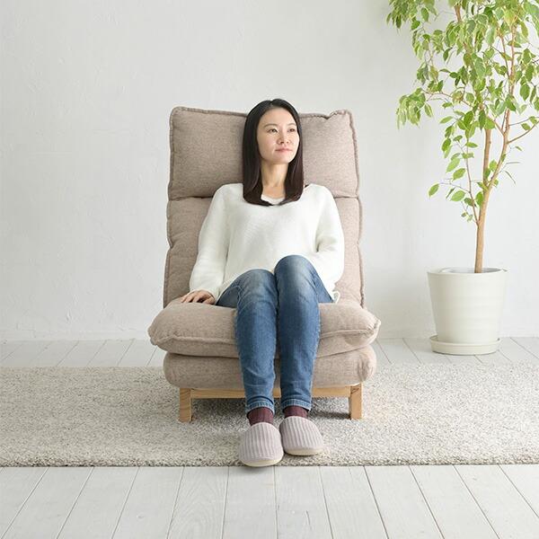 山善（YAMAZEN） ハイバック リクライニングソファ 幅62 奥行89 高さ