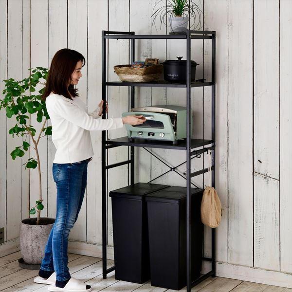 山善（YAMAZEN） レンジ台 ゴミ箱 収納 レンジボード 幅65 奥行41.5 高