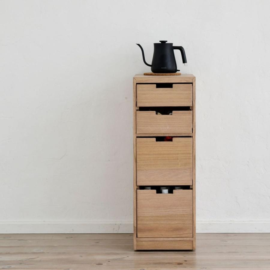 山善（YAMAZEN） キッチンワゴン キャスター付き 木製 スリム キッチン