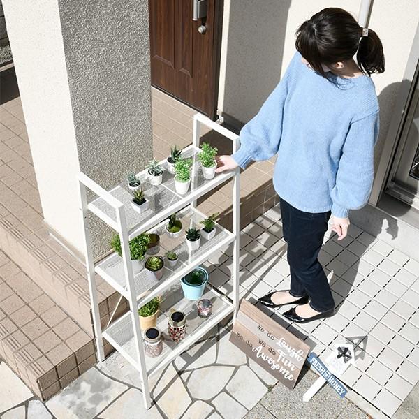 山善（YAMAZEN） ガーデンラック 屋外 3段 おしゃれ HBR-3/BBR-3