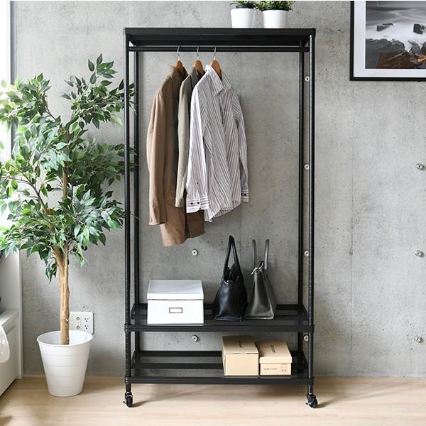 山善（YAMAZEN） ハンガーラック 幅90.5 3段 ワードローブ