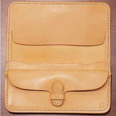 CBM185-ナチュラル-CBM185マチ付きロングウォレット-黒羽（CROW