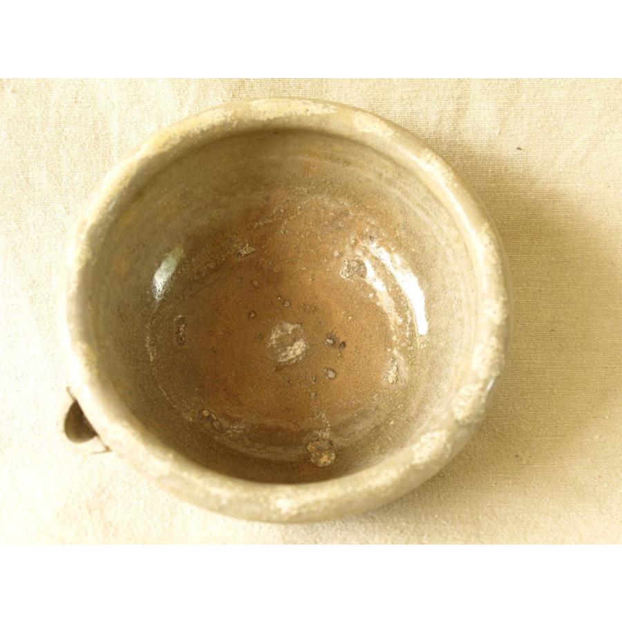 江戸時代 古瀬戸片口鉢14.5cm花入 黄瀬戸 瀬戸焼花入 花器 ミニ盆栽 松