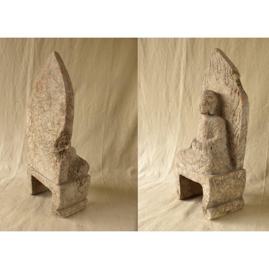 レア珍品 貴重 隋 唐時代 大日如来石仏42.5cm 仏教仏像 中国古美術