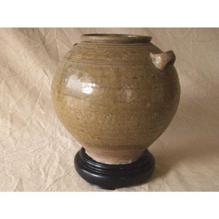 貴重 古越磁 晋代越州窯青磁二耳壺16.5cm 罐 中国古美術 古玩 骨董