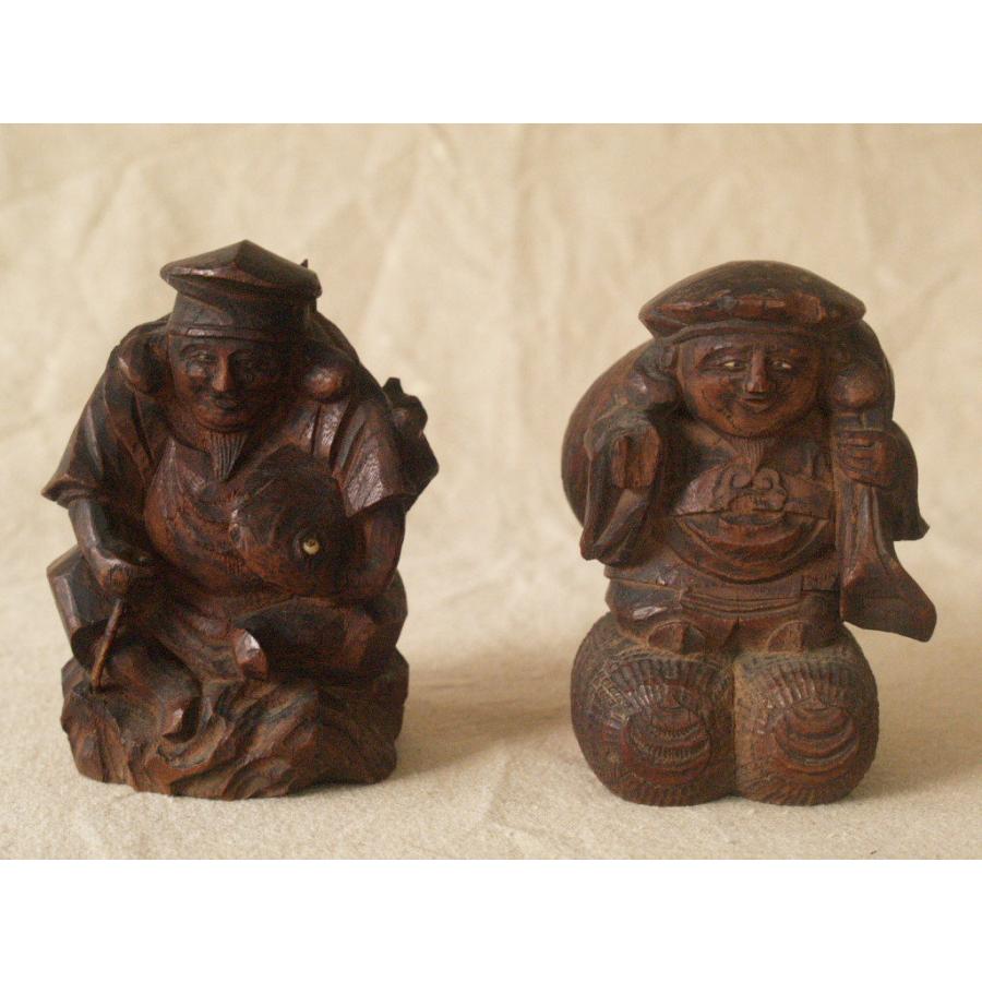 レア希少 明治時代 加納友一 古根付 恵比寿 大黒9.5cm 人気上位 源流