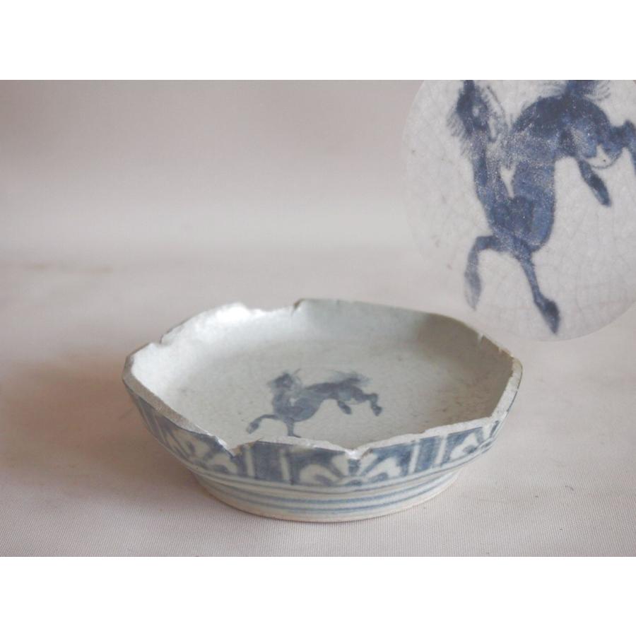 江戸時代 初期伊万里 八角なます皿11cm 干支 縁起物 発掘 陶片