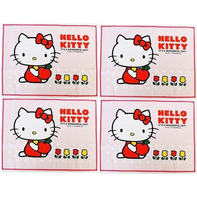 ハローキティ みずきりマット 4枚組 吸水 マット シンク 乾燥 フキン