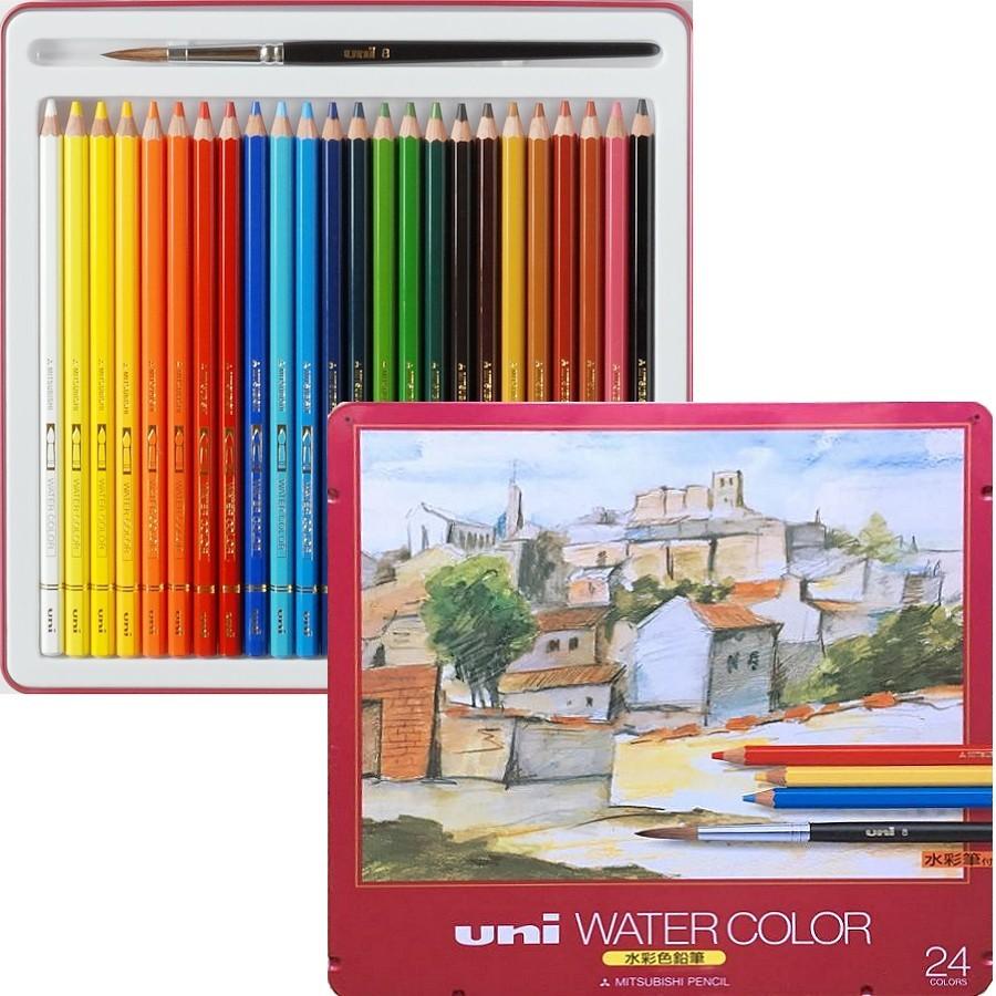 三菱鉛筆 水彩色鉛筆入門セット 24色 色鉛筆セット オリジナル 三菱