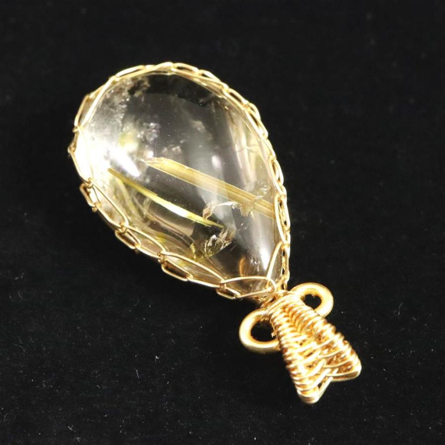 ゴールドルチルクォーツ ワイヤー ペンダントトップ 5.06g 【榎本通商