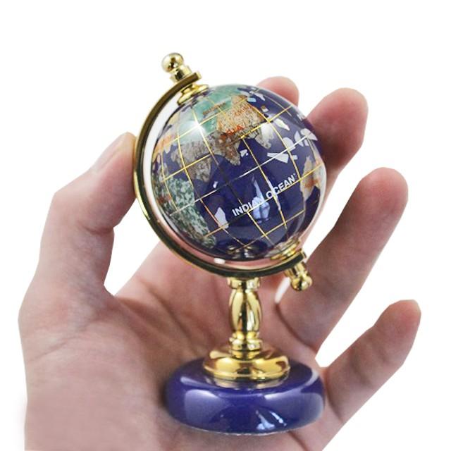 天然石ミニ地球儀 パワーストーン 鉱物 天然石の置物 世界地図 小さい