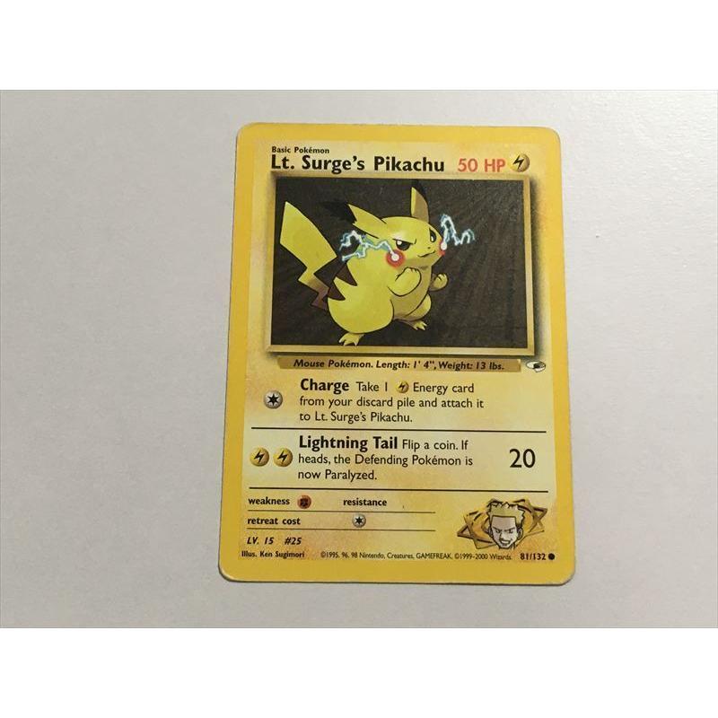 U208【ポケモン カード】 英語版 海外 Lt.Surge's Pikachu マチスの