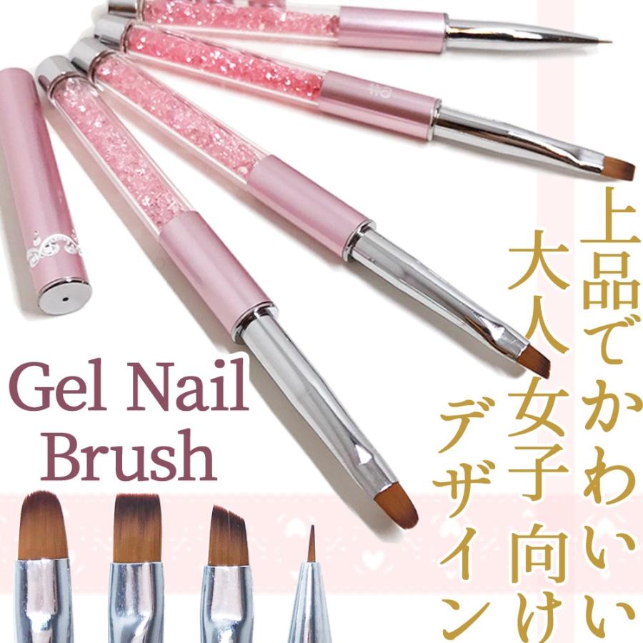ジェルネイル ブラシ [ キャップ付き 筆 ネイルブラシ ジェルブラシ 平