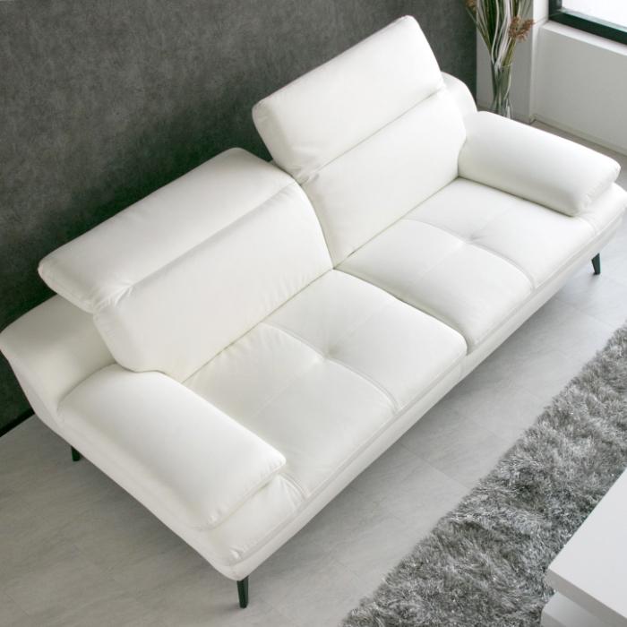 ソファ 3人掛け 4人掛け 3P 4P レザー 本革 モダン ホワイト ブラック