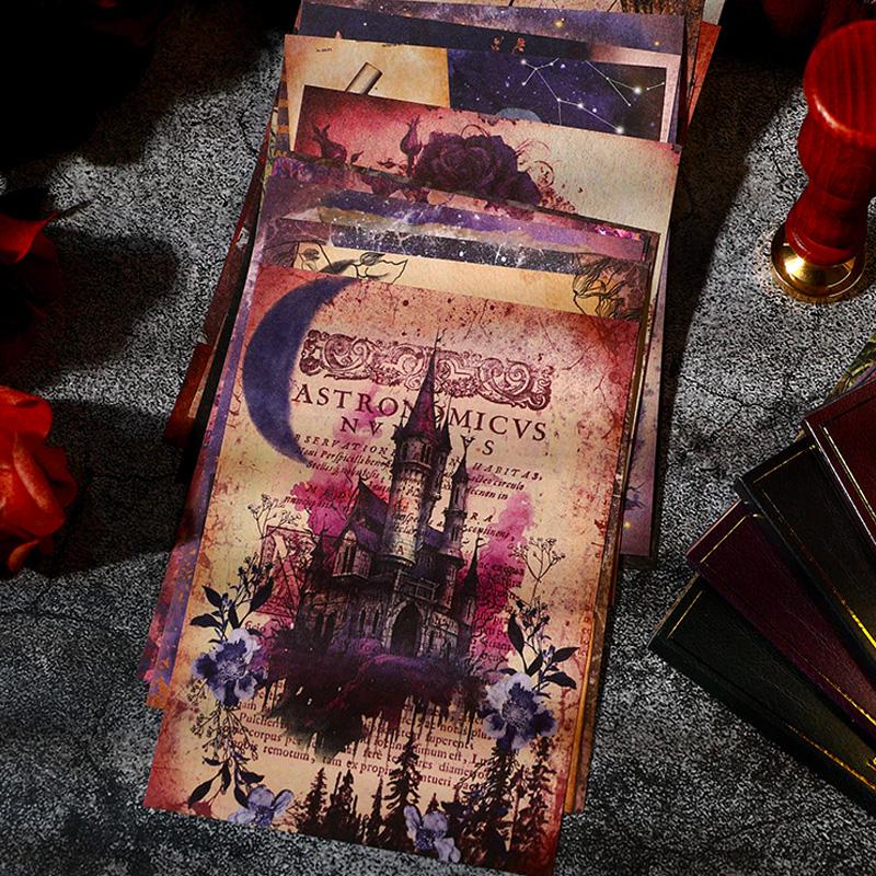 コラージュ 素材 デザイン ペーパー 薔薇 ローズ ダーク ジャンク