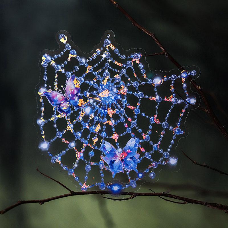 コラージュ 素材 シール 蜘蛛の巣 蜘蛛 バタフライ 蝶 ジャンク