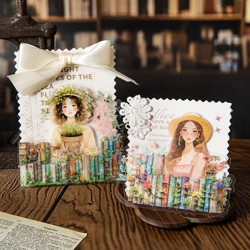 ST660 本棚 図書館 本 書斎 読書 猫 インテリア コラージュ素材