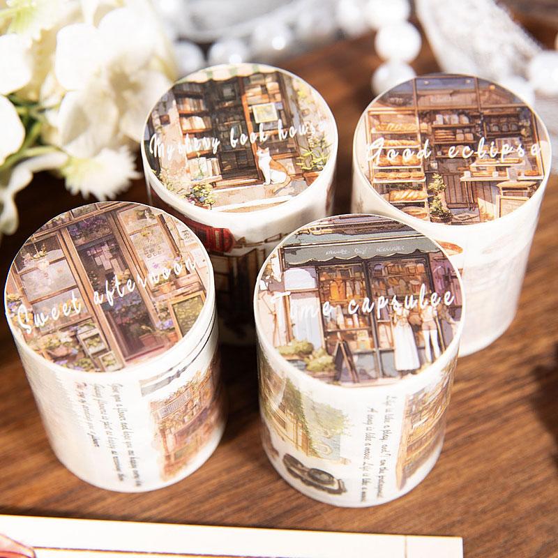 コラージュ 素材 マスキングテープ マステ 建物 風景 街並 ショップ お