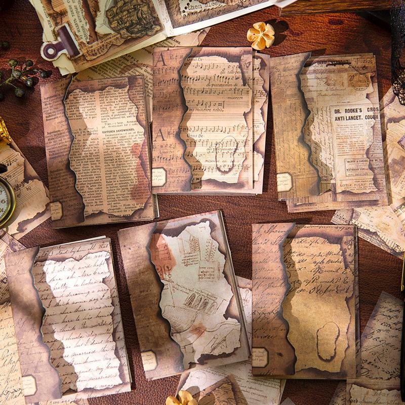 コラージュ 素材 デザイン ペーパー 手紙 英字新聞 楽譜 ジャンク