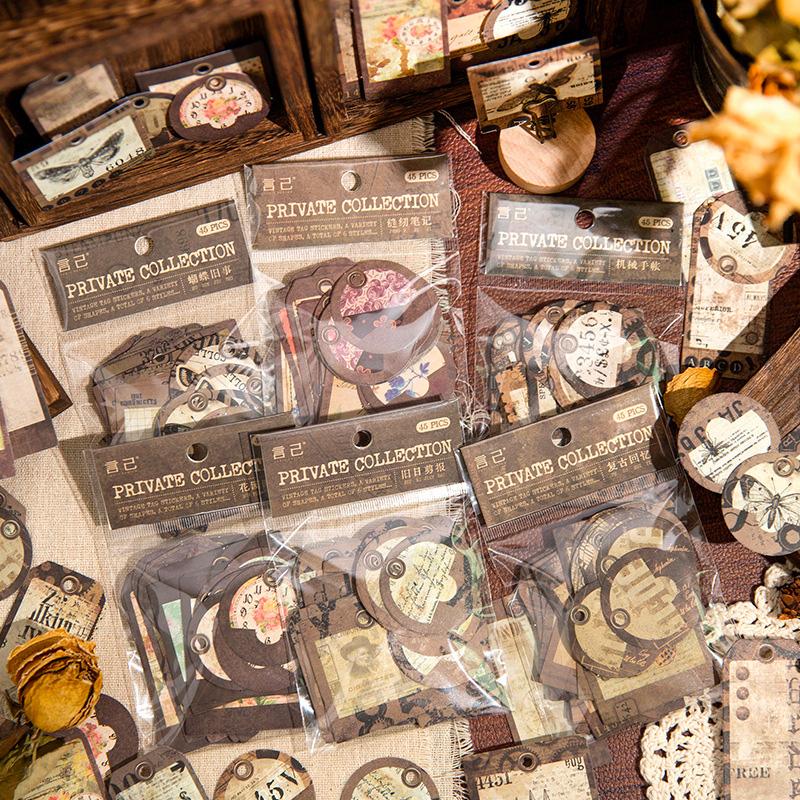 コラージュ 素材 シール タグ ラベル フレーム ジャンクジャーナル