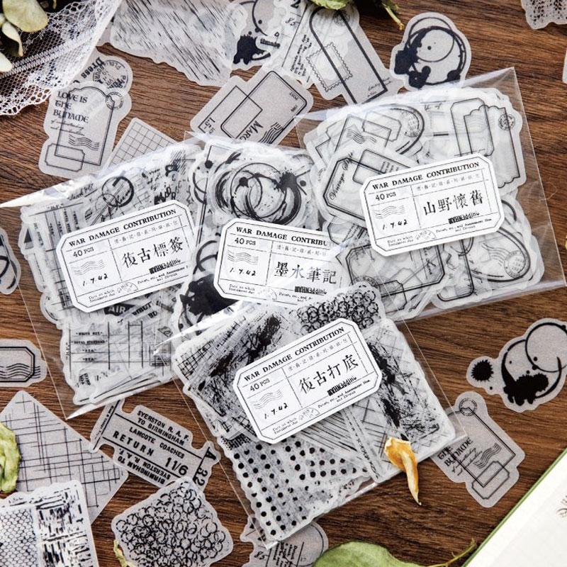 コラージュ 素材 シール 硫酸紙 英語 フレーズ 墨 タグ ラベル