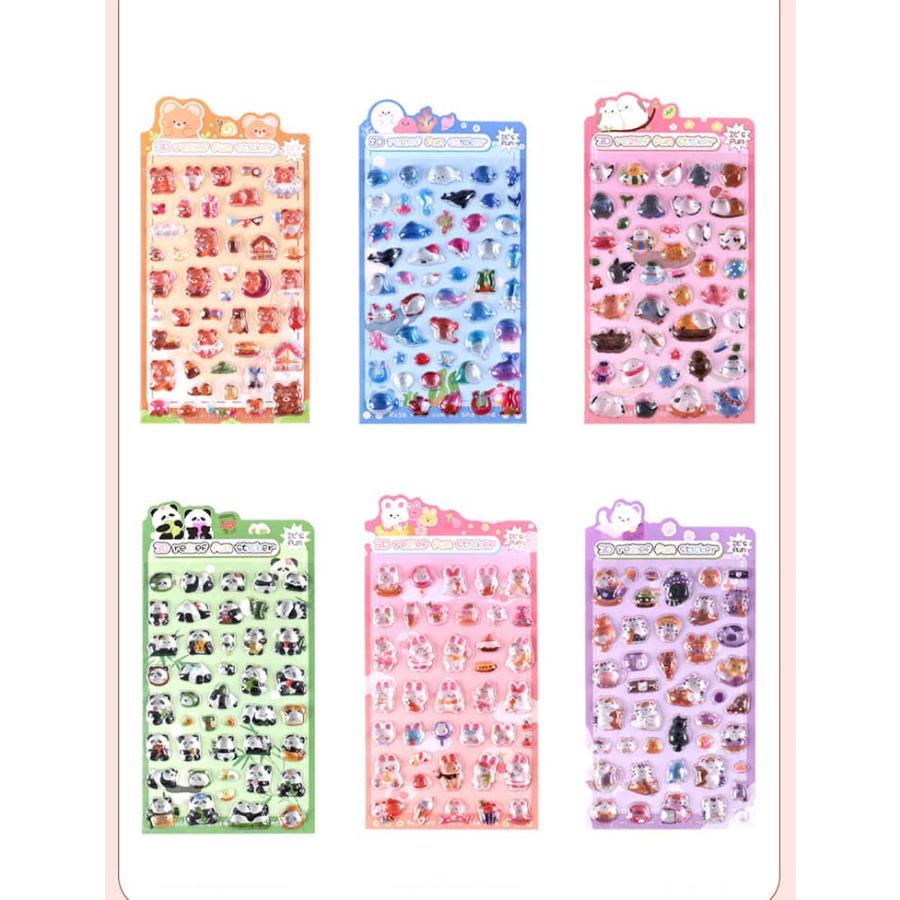 全18種 平成レトロ シール帳 ぷくぷくシール 3D つやつや 透明