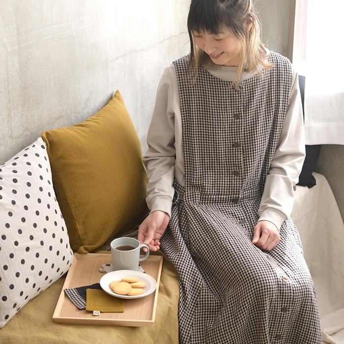 earth_eco_loco クッションカバー 45×45cm 20番手 ダブルガーゼ 綿