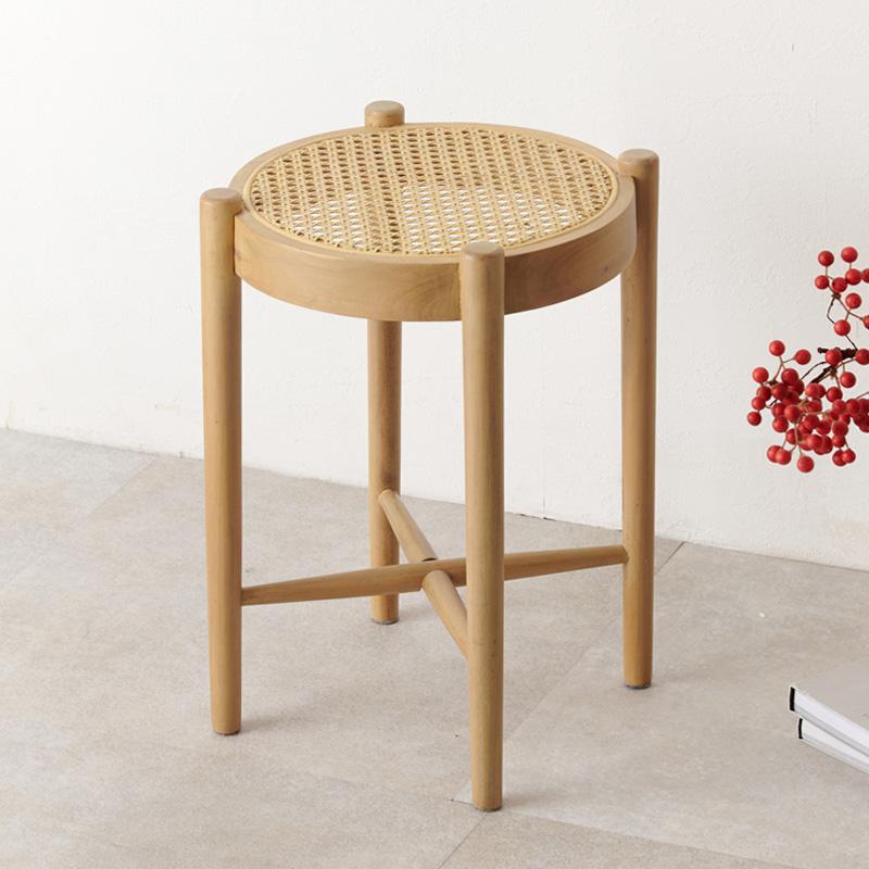 スツール ラタンスツール おしゃれ 丸椅子 ラタン 籐 木製スチール 丸