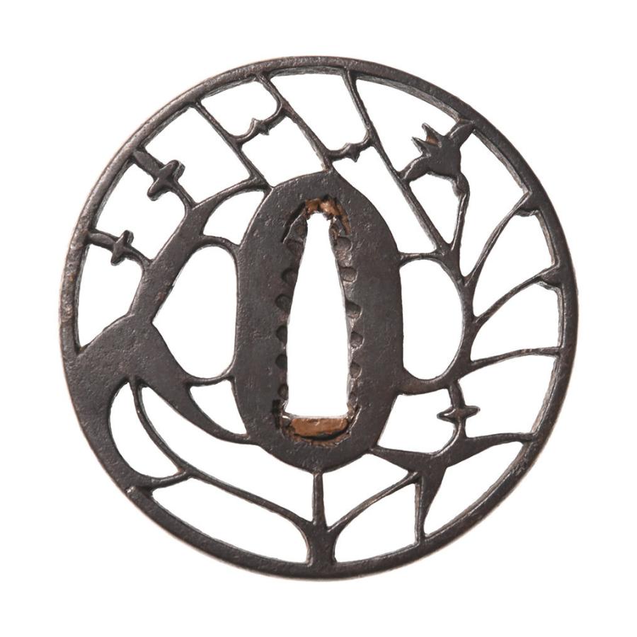 鍔・鐔 京透 沢瀉杜若透鍔 【保存刀装具】刀装具 日本刀 刀剣 : 永楽堂