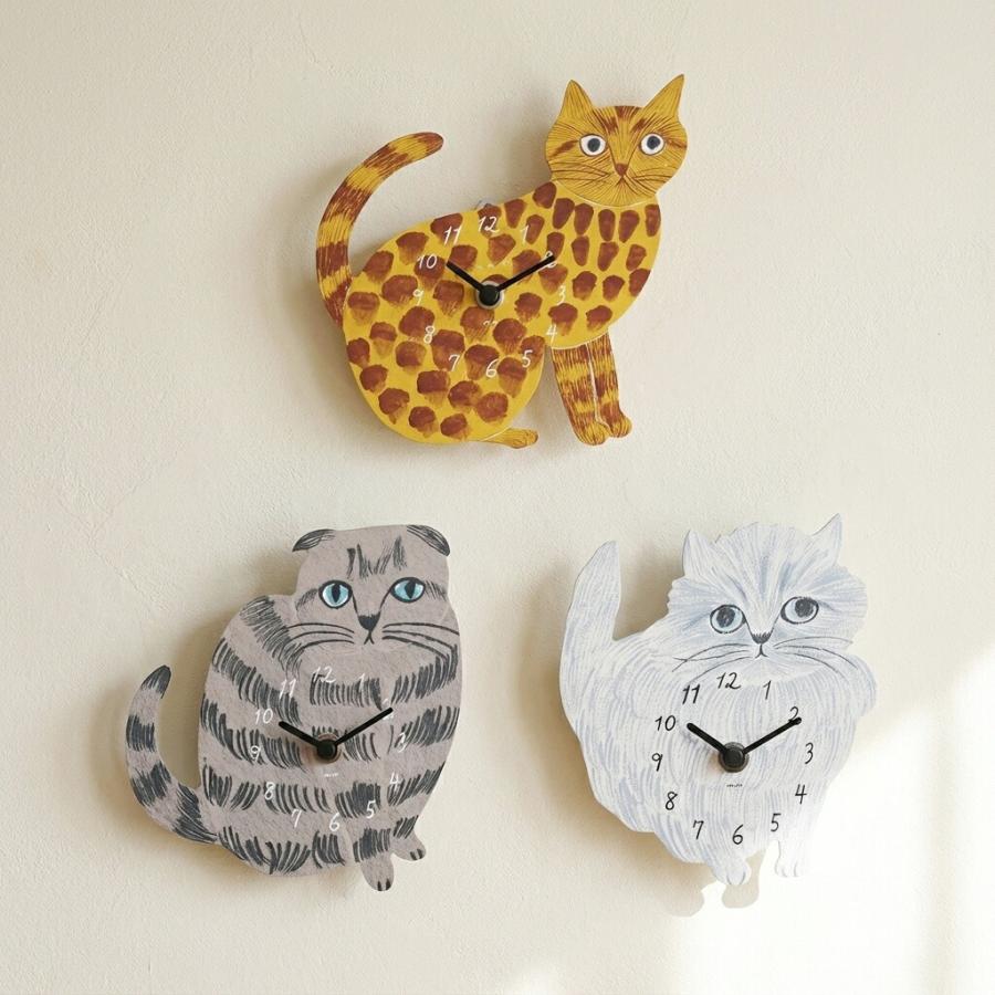 松尾ミユキ Diecut clock C｜時計 ネコ インテリア ギフト おしゃれ