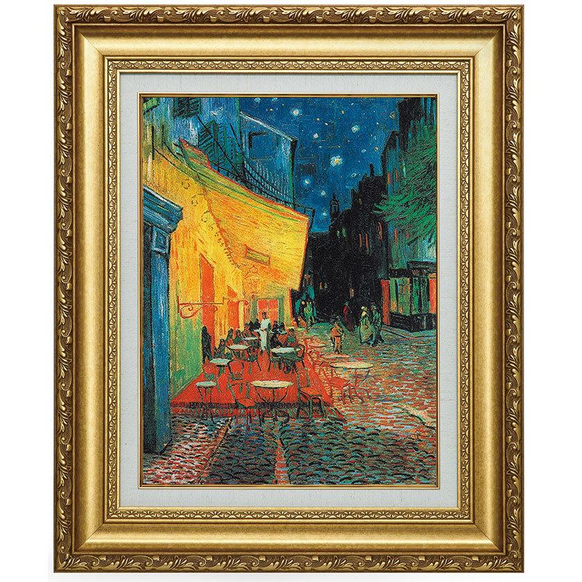 ゴッホ 夜のカフェテラス 6号 立体複製名画 額付き 壁掛け 有名画家