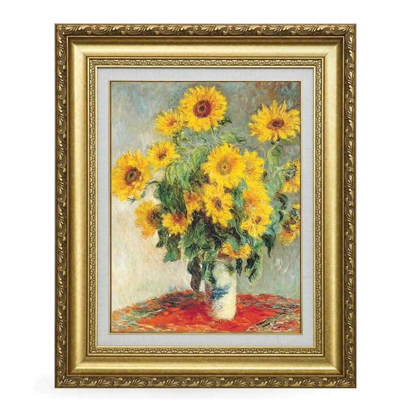 モネ ひまわり 6号 立体複製名画 額付き 壁掛け 有名画家 インテリア