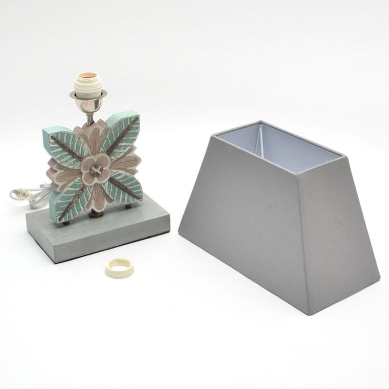 テーブルランプ デスクライト スタンドライト グリーンリーフ 木彫り